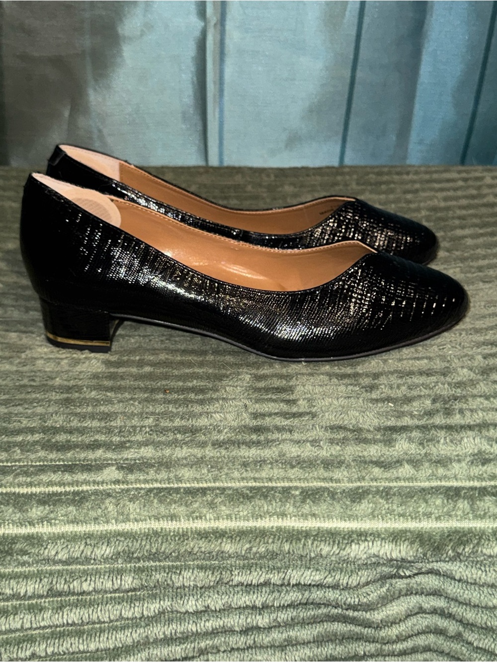 J.Renee Black Low Block Heel Pump